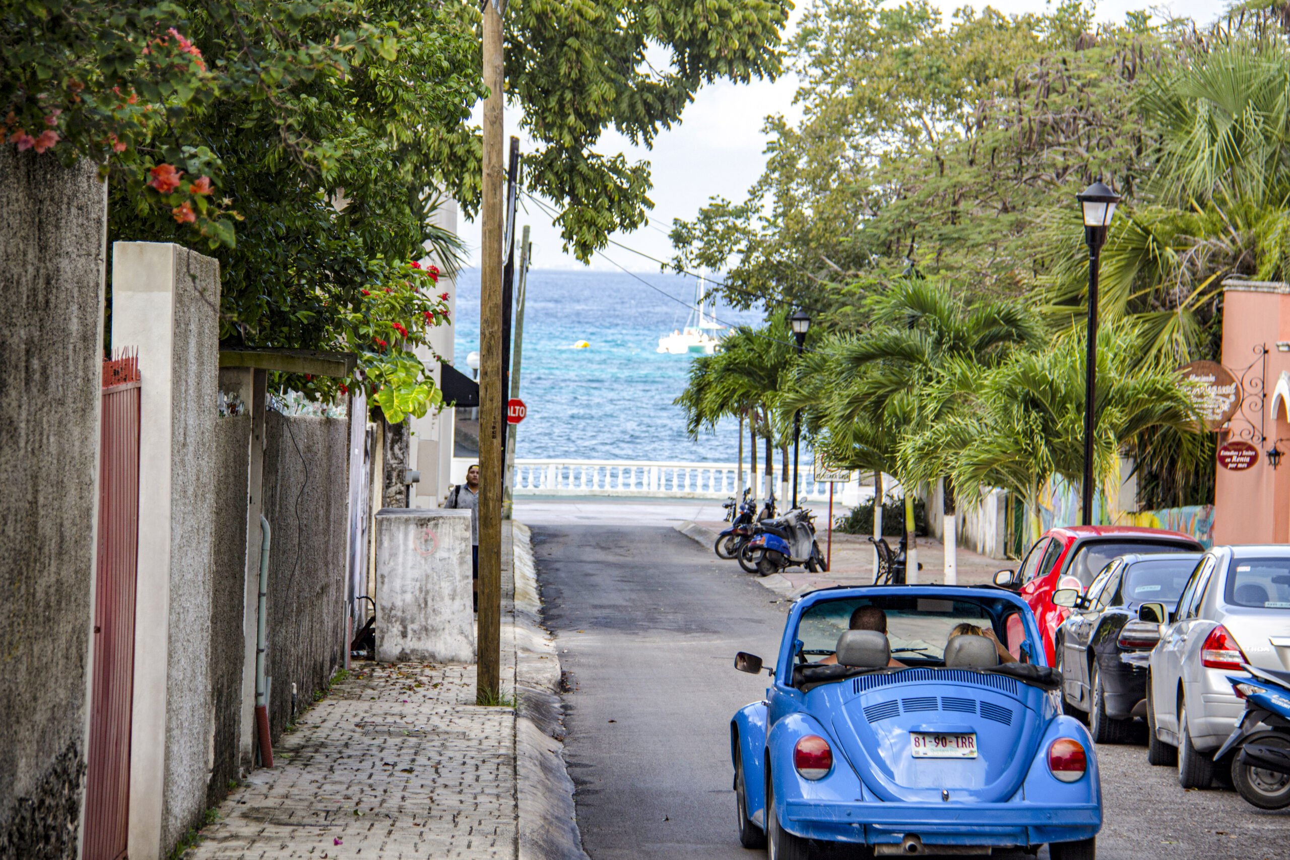 Imagen de Cozumel, carretera, malecon y mar caribe de cozumel de fondo